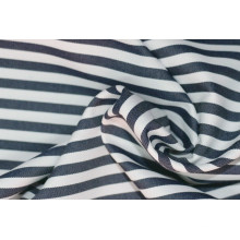 Ink/White Stripes 60 Cotton 40 Polyester Twill Yarn Dyed Fabric